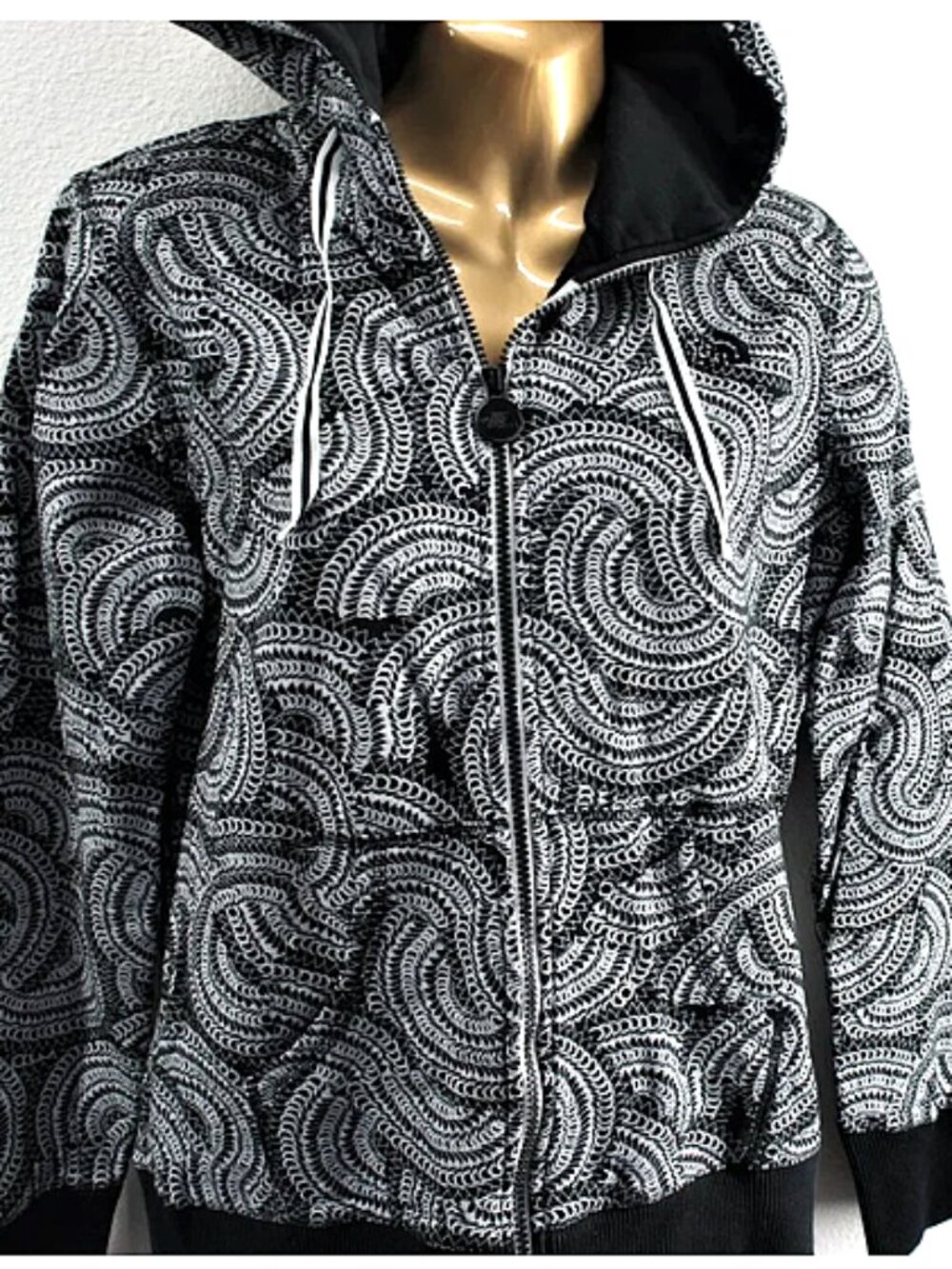 The North Face Womens Black Wwirl Cotton Blend Hoodie size M